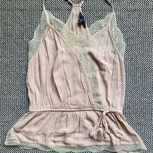Peplum lace tank